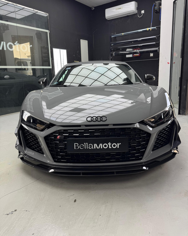 Audi R8 with a fitted body kit, front view