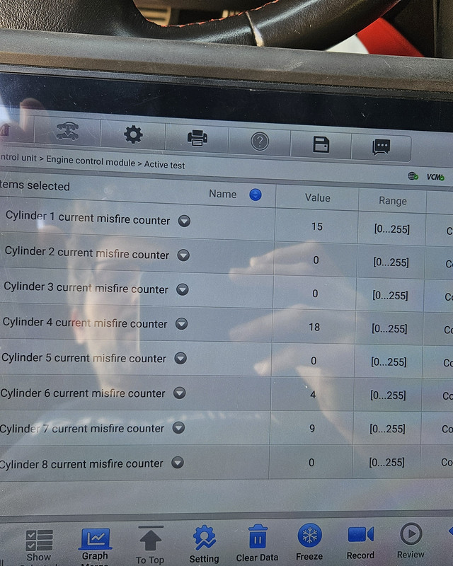 Fault code scan on a diagnostic tablet