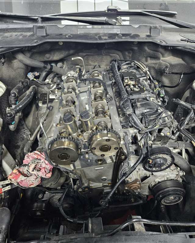 Engine timing inspection with the valve cover removed