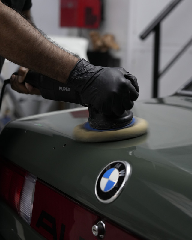 Paint correction on a classic BMW boot lid
