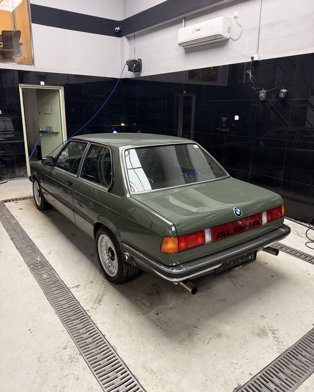 Classic BMW 3 Series (E30) in the workshop