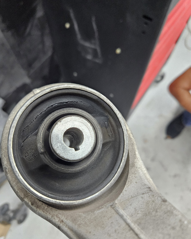 Worn suspension bushing removed from a car, Dubai
